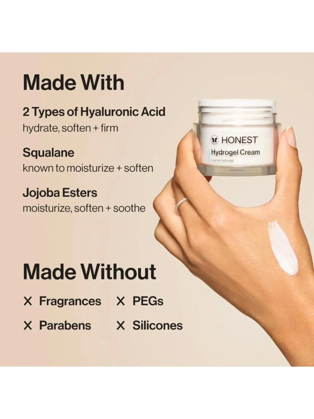 Hydrogel Cream for Sensitive Skin, Fragrance-Free Moisturizer, 1.7 fl oz